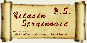 Milašin Strainović vizit kartica